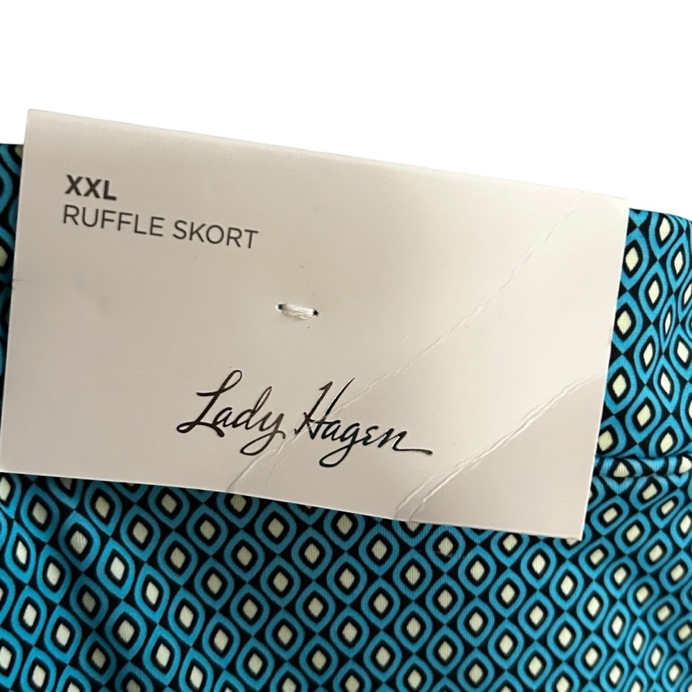 Lady Hagen Overlap Ruffle Golf Skort XXL Blue Built-In Shorts Tennis Activewear - Picture 3 of 8